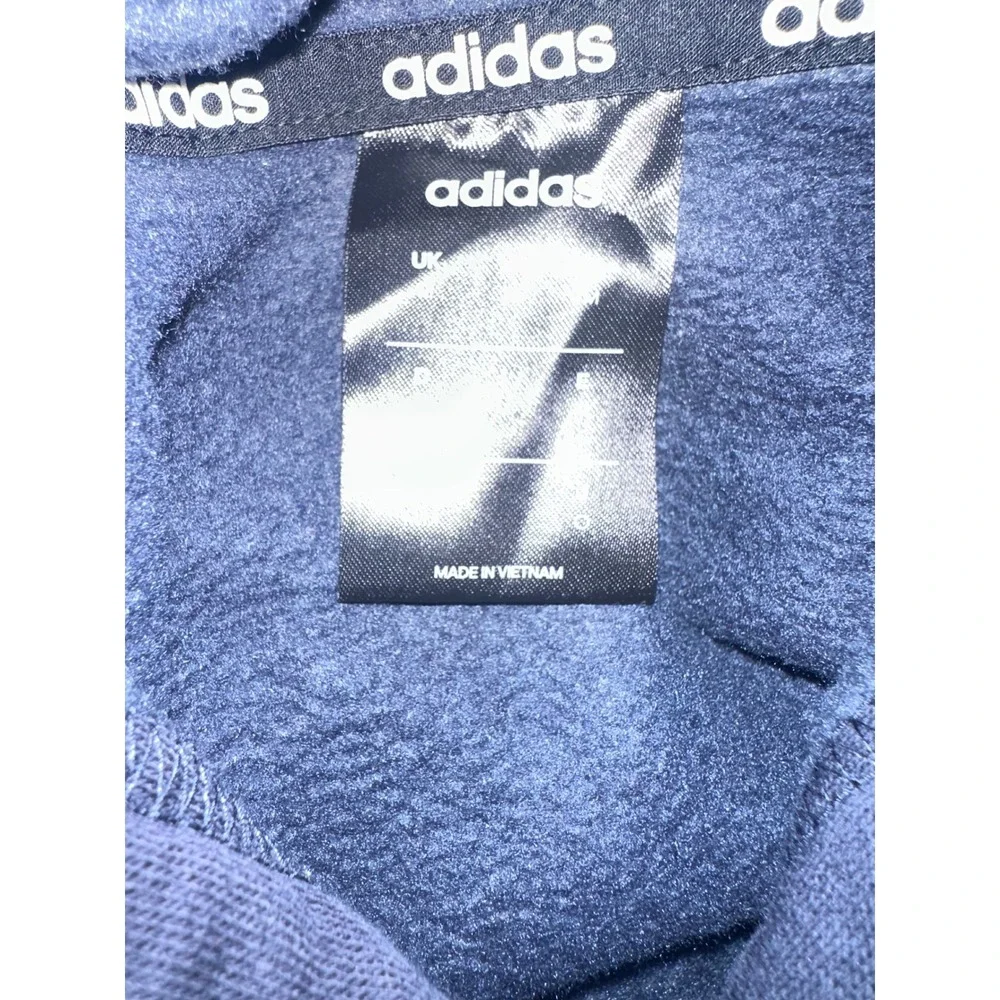 Adidas Men's Navy Blue 3-Stripe Fleece Pullover Hoodie Sweatshirt Size Medium